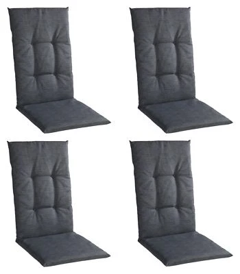 GO-DE TEXTIL GMBH GO-DE Gartenstuhlauflage 4er Set Sesselauflage Polsterauflage für Hochlehner