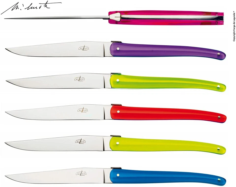 Forge de Laguiole Steakmesser Tafemesser Set Wilmotte, Griff: Acryl schwarz - Bild 4 von 4