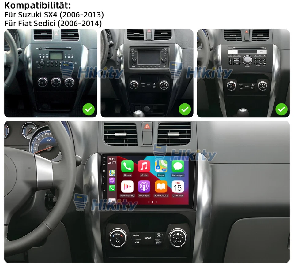 DAB+ 2+64GB CarPlay Android15 Radio Für Suzuki SX4 Fiat Sedici 06-13 GPS Navi BT - Bild 2 von 4