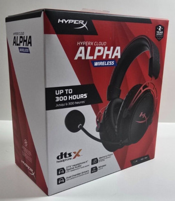 HyperX Cloud Alpha PC/PS5/PS4 Wireless DTS Headphones 4P5D4AA Black Red NEW