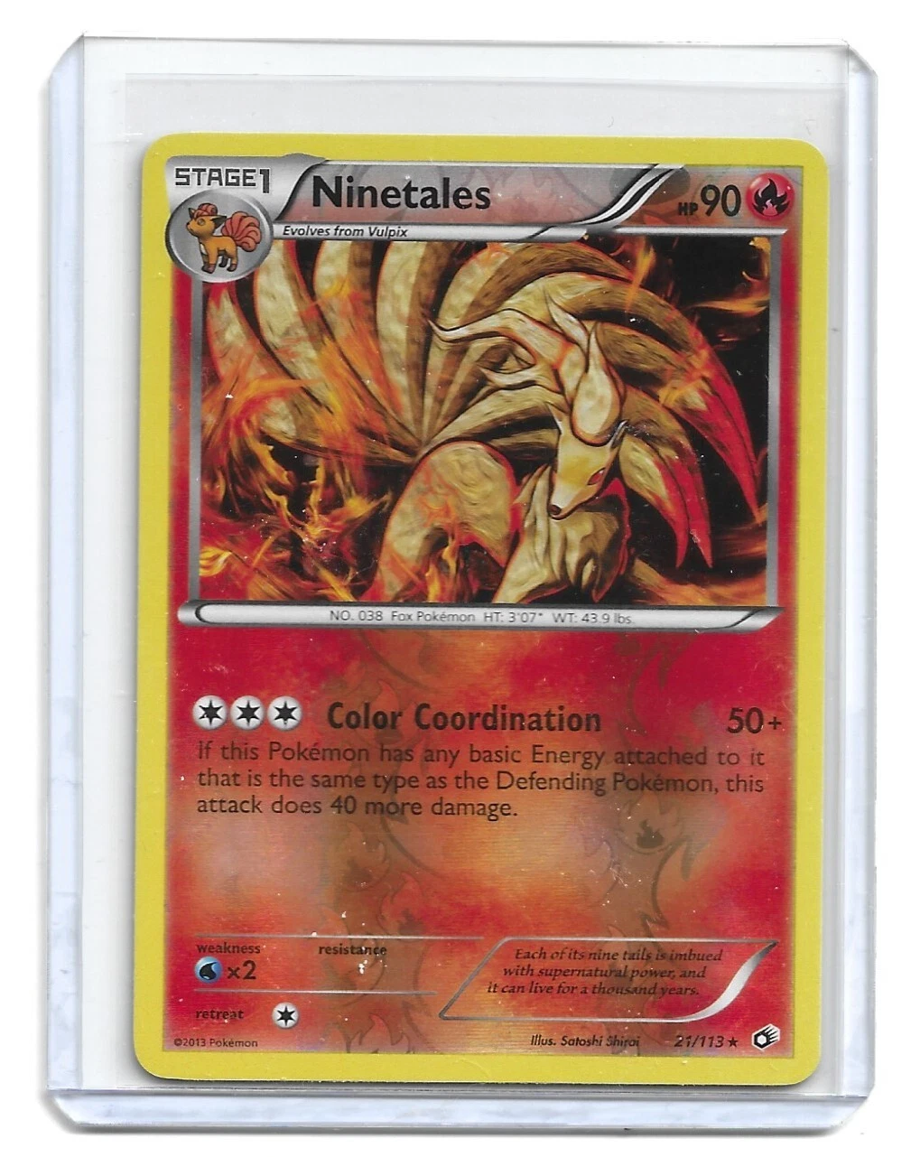 2013 Pokemon BW:  Legendary Treasures - Ninetales 21/113 Reverse  Holo