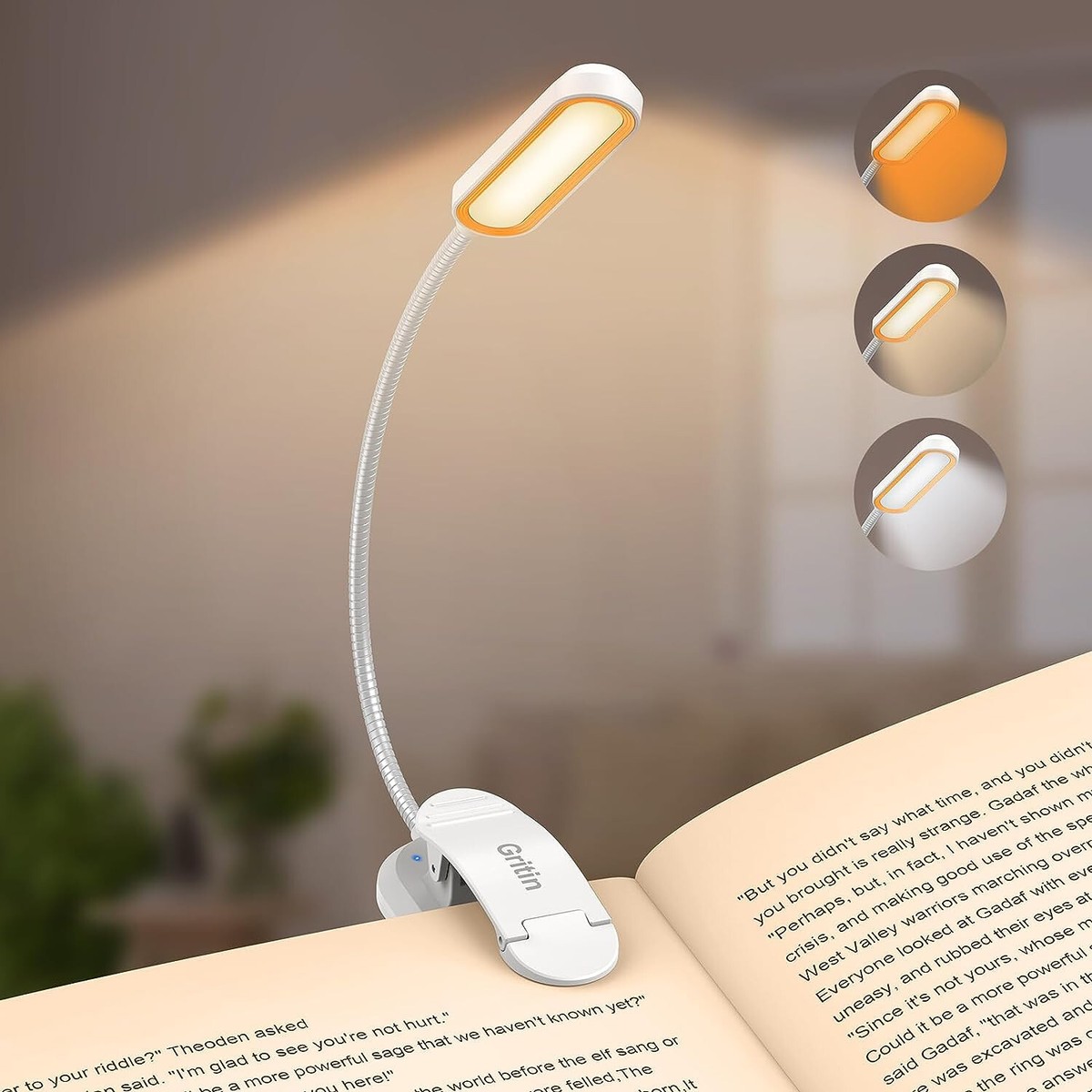 Lampada Da Lettura USB Ricaricabile, Lampada Da Collo Per - Foto 14