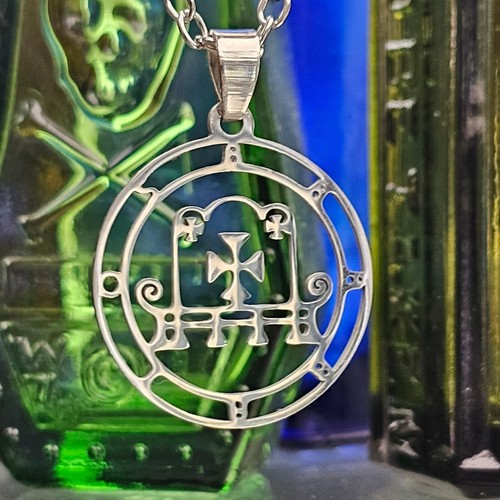 Collar Colgante Barbatos Acero Sello de Goetia Demonio Conde del Infierno Llave Salomón - Imagen 6 de 9