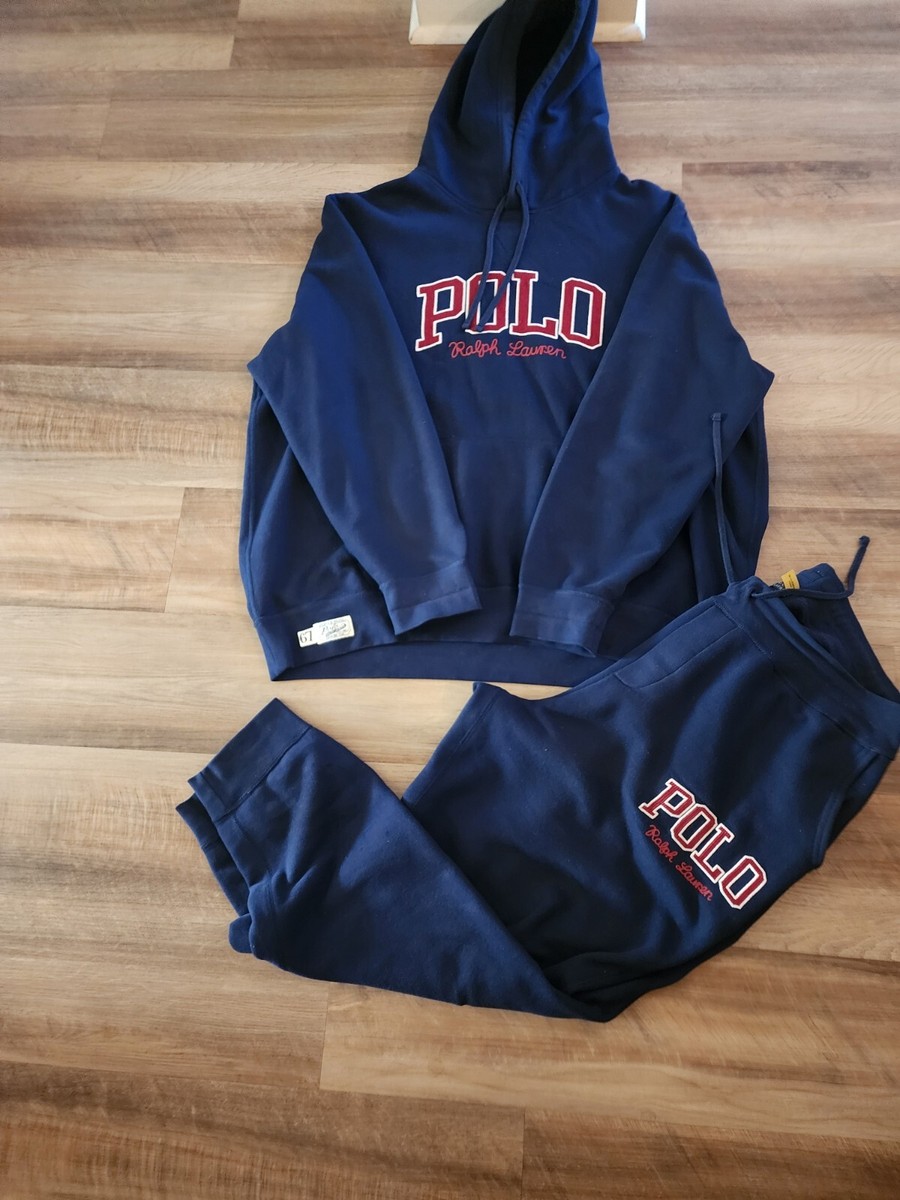 POLO RALPH LAUREN スウェットセットアップ L ダークネイビー Polo Ralph Lauren Men's Gray Sweatsuit Tracksuit Sz 1XB TOP 2XB