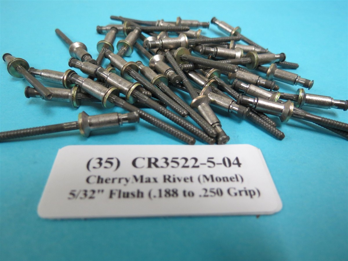 35) CR3522-5-04 CherryMax Monel 5/32 Flush Rivet Grip .188 to .250