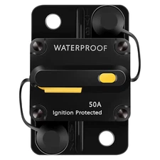 50 Amp Circuit Breaker with Manual Reset, Briidea 12V- 48VDC Waterproof Inline F