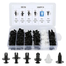 100pcs Car Body Plastic Fender Bumper Tool Trim Retainer Fastener Clips Push Pin