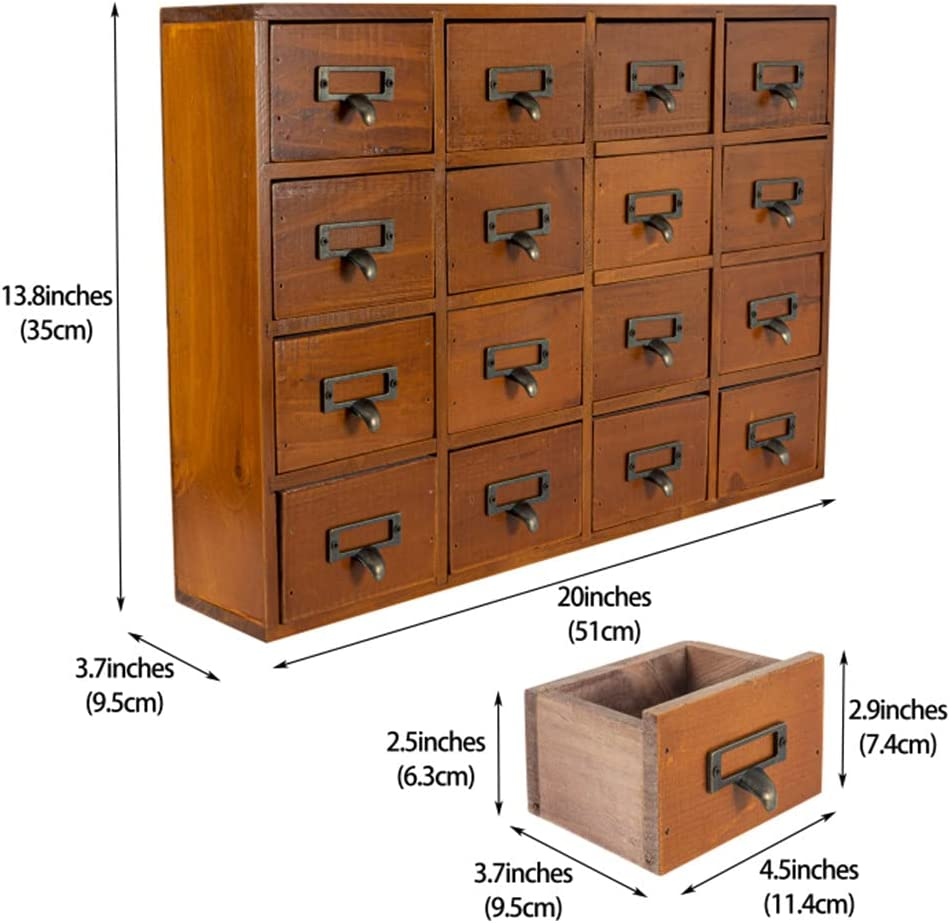 16 Drawers Apothecary with Drawers Tabletop Apothecary Chests