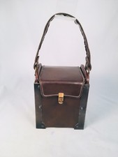 Vintage Hardshell Brown Vinyl Upright Handheld Carrying Case Camera Accessories
