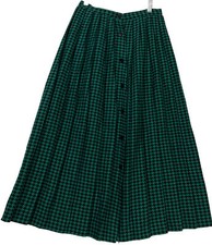 Vintage Claude Size 5/6 Wool Blend Long Plaid Button Front Pleated Skirt