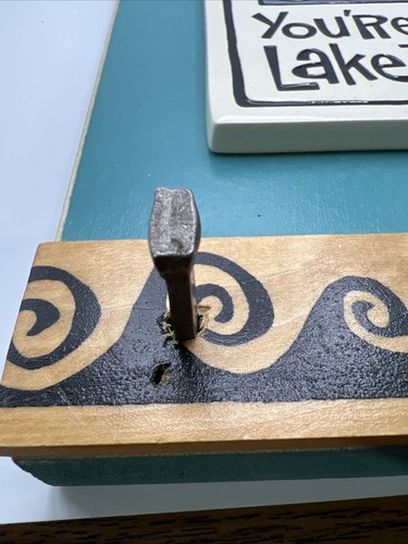 Relax Enjoy You're On Lake Time Wall Plaque Sign Key Holder Wood Clay - Picture 6 of 15
