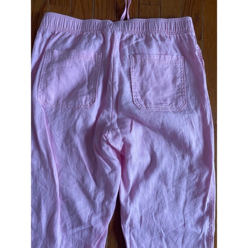 Lilly Pulitzer Pants Womens Small Pink 100% Linen Straight Leg Casual Drawstring - Picture 5 of 9
