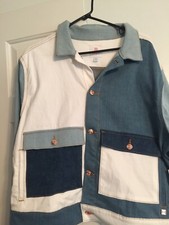Nwt Lularoe Kenny Jacket Blue White Navy 2xl Jean Jeans