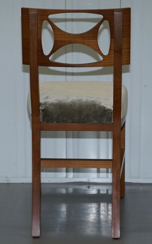 VERY RARE PAIR OF RRP £22,000 HERMES PARIS CHERRY WOOD CHAIRS LUXURY PREMIUM - Picture 9 of 12