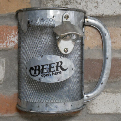 Bier Flaschenöffner Flaschenverschluss Sammler Wandmontage Silber Spaß Neuheit Geschenk