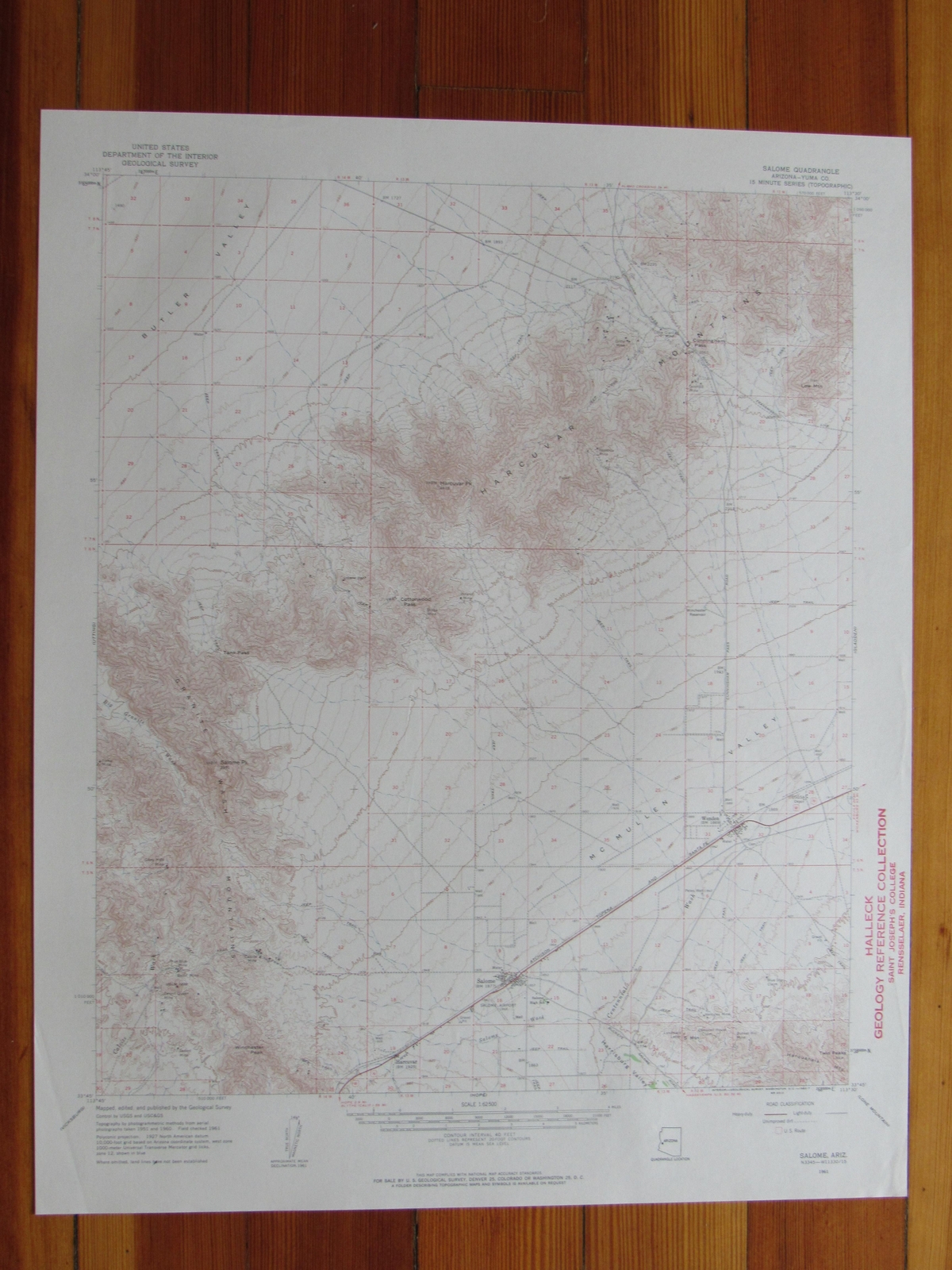 Salome Arizona 1962 Original Vintage USGS Topo Map eBay