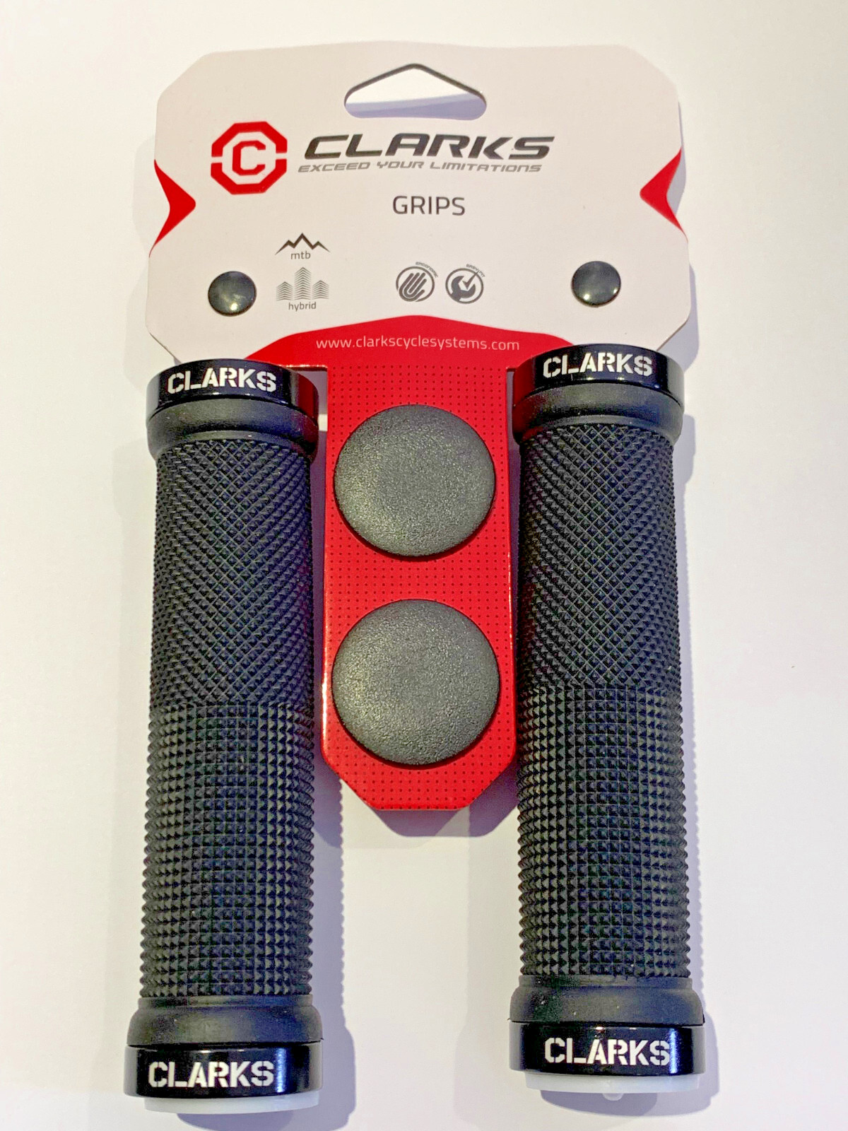 Clarks Vice Lock-On Handlebar Grip Black With Black Anodised End MTB/Hybrid