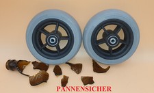 2 x ROLLSTUHL Vollgummir&auml;der 140x40mm (5.5x1.5") Nabenl&auml;nge: 46mm Pannensicher
