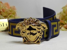 Versace MEN'S La Medusa BLUE / GOLD Web Belt Size 95cm OR 37 inches  495  NWT