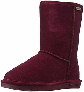 Bearpaw Emma Short Bota De Moda Para Mujer Burdeos Piel forrada Botas de  gamuza Borgoña | eBay