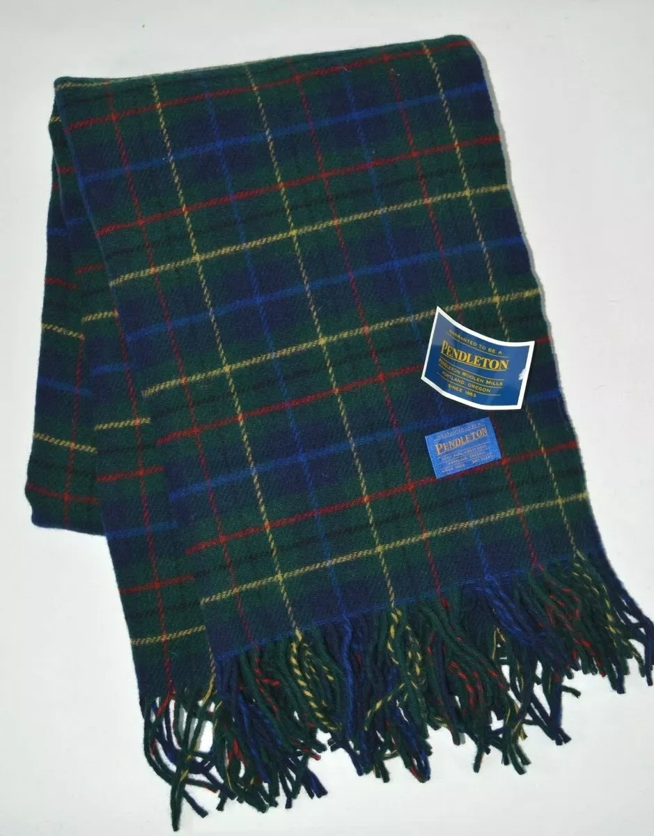 Pendleton Highland Motor Robe Green Tartan Plaid Wool Stadium Blanket 52x70 NWT!