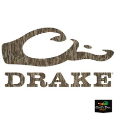 DRAKE WATERFOWL SYSTEMS DIE CUT LOGO DECAL WINDOW STICKER 5" NEW BOTTOMLAND CAMO