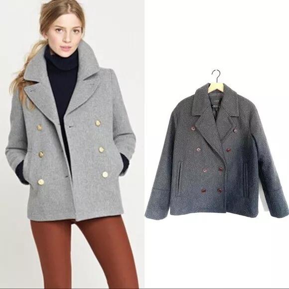 J.Crew Majesty peacoat size US4 dark gray eBay