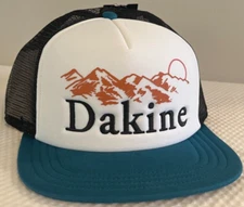 Dakine Col Trucker Hat Snapback Flat Brim Cap Deep Lake Mountain scene New NWT