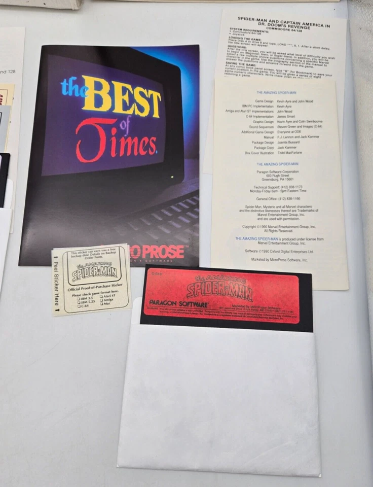 Marvelous Marvel Madness (Commodore 64/128, 1990)  Vintage - Image 4 of 4