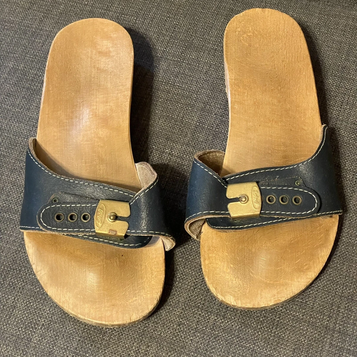 Vintage Dr. Scholls Scholl Exercise Sandals Women s Size 7 Blue w