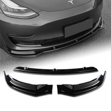 Front Bumper Lip Splitter for Tesla Model 3 2017-2020 Glossy Black ABS Sport