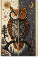 Owl The oracle day and night Bead Embroidery Kit DIY Beaded Home Decor Wall Art
