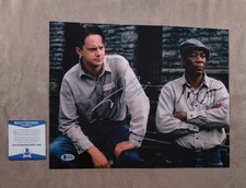 Tim Robbins Morgan Freeman Dual Signed Shawshank 11x14 Photo Beckett BAS COA Tim Robbins Morgan Freeman Dual Signed Shawshank 11x14 Photo Beckett BAS COA