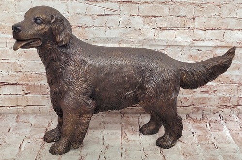 JUNGE RETRIEVER HUND BRONZE SKULPTUR SEHR GROSS HEISSGUSS HINTERHOF FIGUR VERKAUF - Bild 4 von 10