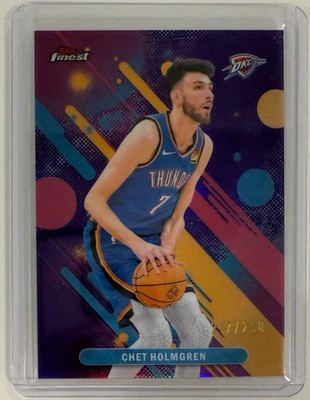 2025-26 Topps Finest Chet Holmgren Purple Refractor /250 #68 Thunder