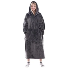 Dark Gray Oversized Wearable Blanket Hoodie - Ultimate Cozy Sweatshirt