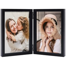 4x6 Double Picture Frames Hinged Folding Photo Frames Vertical Stand Frames B...