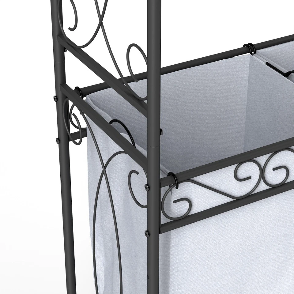 Funcional Organizador de Cesta de Lavandería Riel Colgante Estante de Almacenamiento Lavandería Rodante Foto 3 de 4