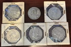 6 Franklin Half Dollars 1951 to 1963 Circulated Condition 90% Silver