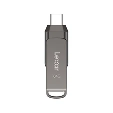 Lexar JumpDrive D400 Dual 64GB USB 3.1 Flash Drive Titanium (LJDD400-64G-BNU)