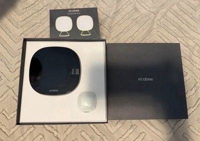 ecobee Smart Thermostat with SmartSensor - Black Square Plastic