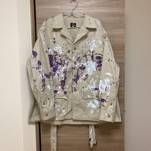 Needles Blouson Jacket Paint Track Pants Beige