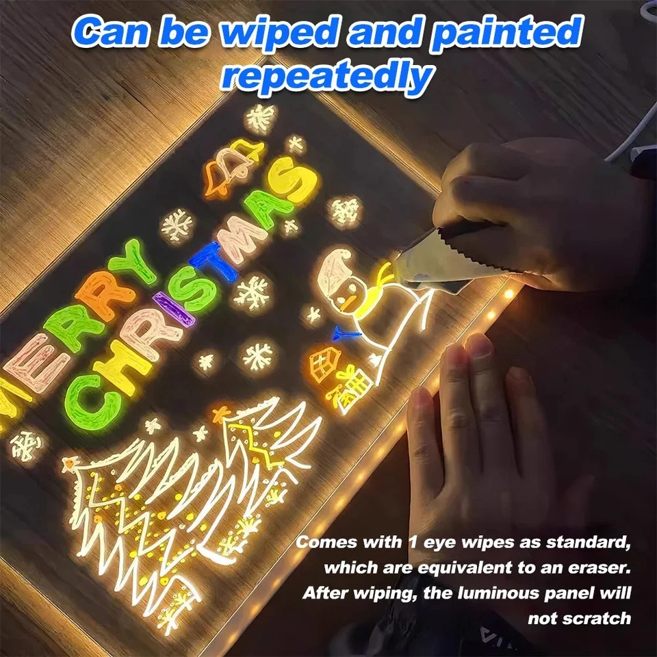 LED Note Board Light Up Acryl Nachrichtentafel LED Zeichnung Board beleuchtet - Bild 4 von 4