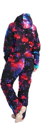 Women's Snowsuit One-Piece Ski Suits Colorful Snowboard Jacket Large Bluemagic