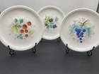 Vtg Milk Glass Plates Westmoreland Beaded Hobnail Strawberry Grape Blackberry