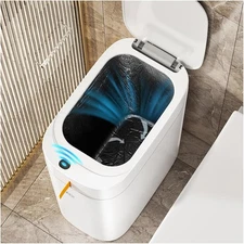 Motion Sensor Bathroom Trash Can with Lid- 3.5 Gallon Rechargeable Automatic