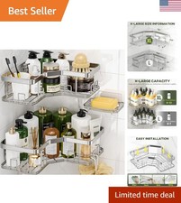 3 Pack X-Large Corner Shower Caddy with Soap Holder, Large Capacity Sturdy Ea...