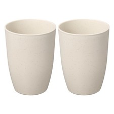 2Pcs Simple Toothbrush Cup 3 x 3 x 4.1" Bathroom Tumbler Beige