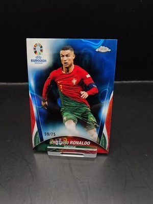 Christiano Ronaldo /75 Topps Euro 2024 Blue Wave Refractor Portugal