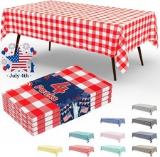 4 Packs Buffalo Disposable Table Cloth 54 x 108 Inch Waterproof Plastic